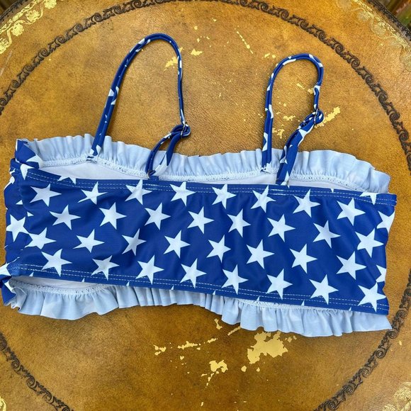 Shein girls blue with stars Bikini top size 11/12Y - Picture 3 of 5